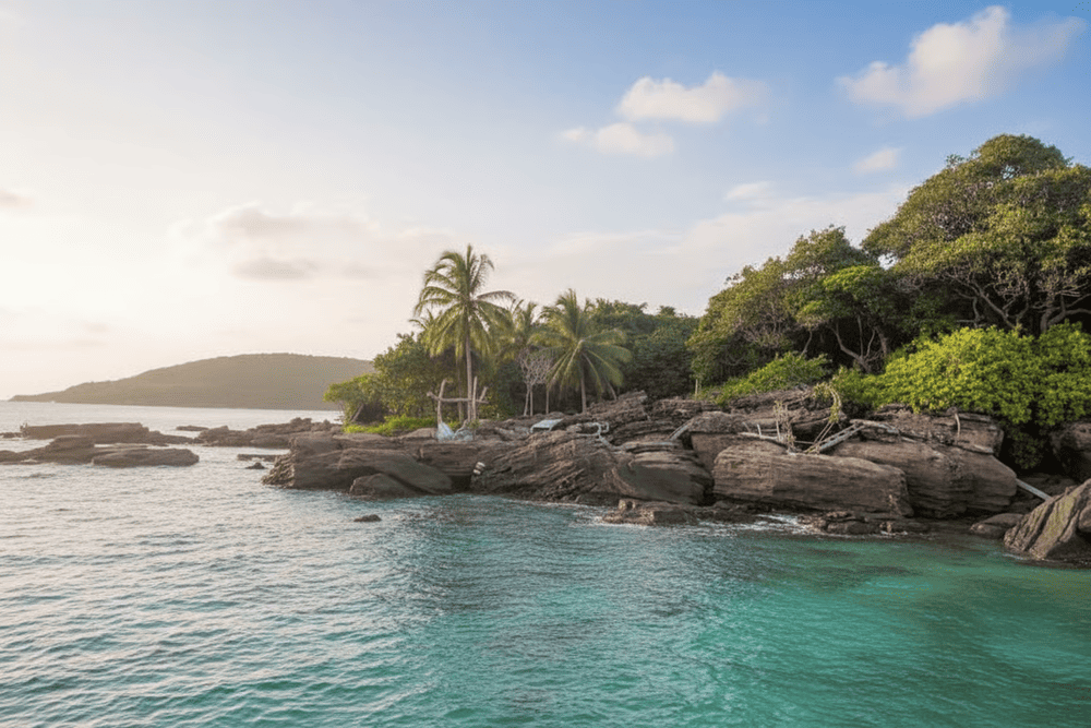 Gam Ghi Island is a vibrant snorkeling paradise, famous for its dense, colorful coral reefs and untouched natural charm